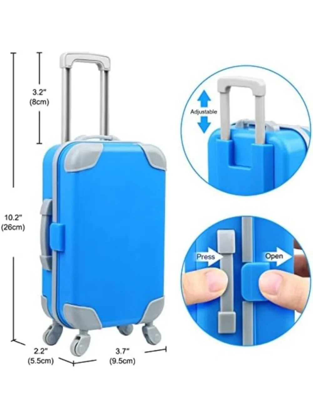 24 Pcs 18-Inch Doll Clothes Travel Set with Suitcase & Accessories for Kids
